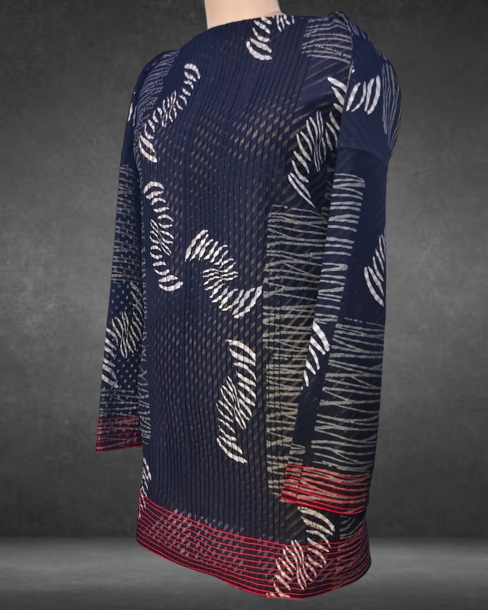 Semistitched Chanderi Blockprinted Tunic with stole VISHAL KAPUR STUDIO