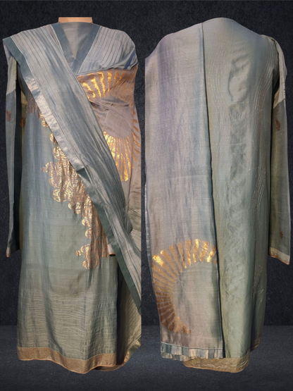 Semi Stitched Formal chanderi Suitset