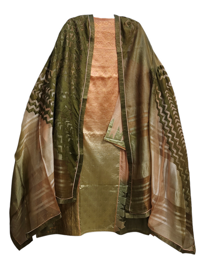 Semi Stitched Formal chanderi Suitset