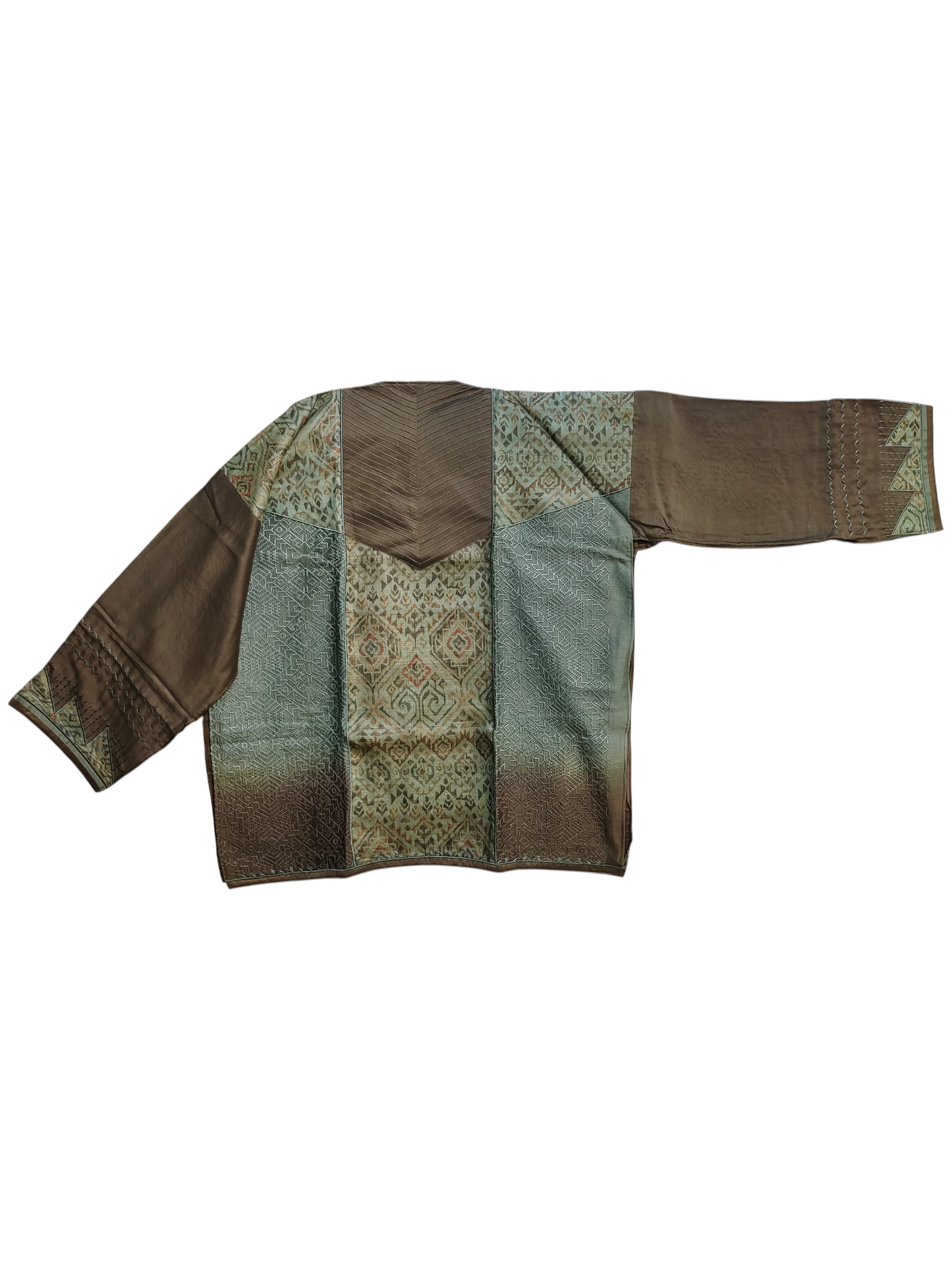 Semi Stitched Chanderi Ajrakh Short Tunic