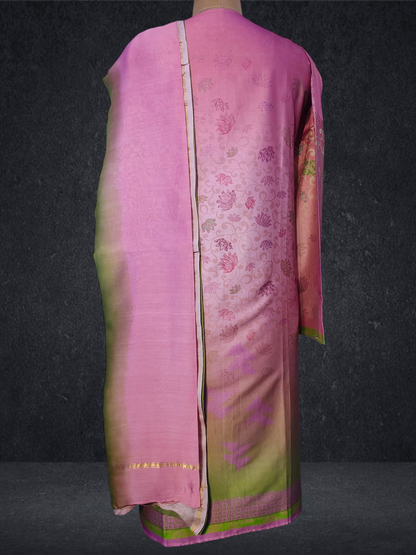 Semi Stitched Chanderi Casual Suitset