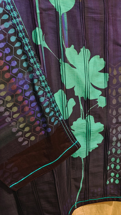 Semi Stitched printed chanderi Tunic