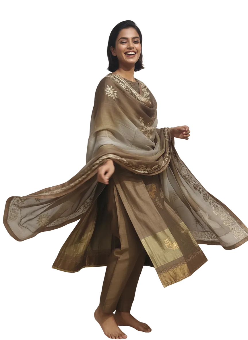 Semi Stitched Formal Chanderi Suitset