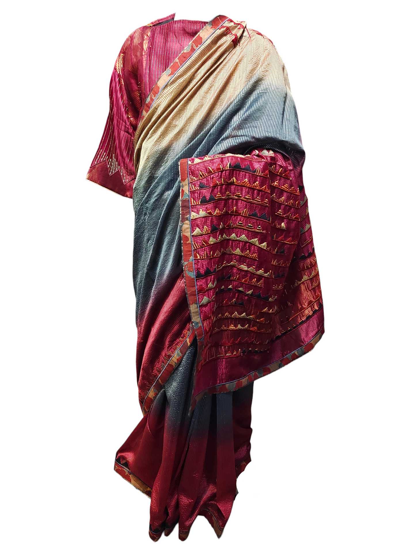 Formal Chanderi Silk Ajrakh Saree