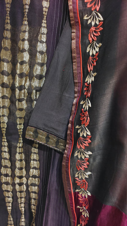 Semi Stitched Chanderi Formal Suitset