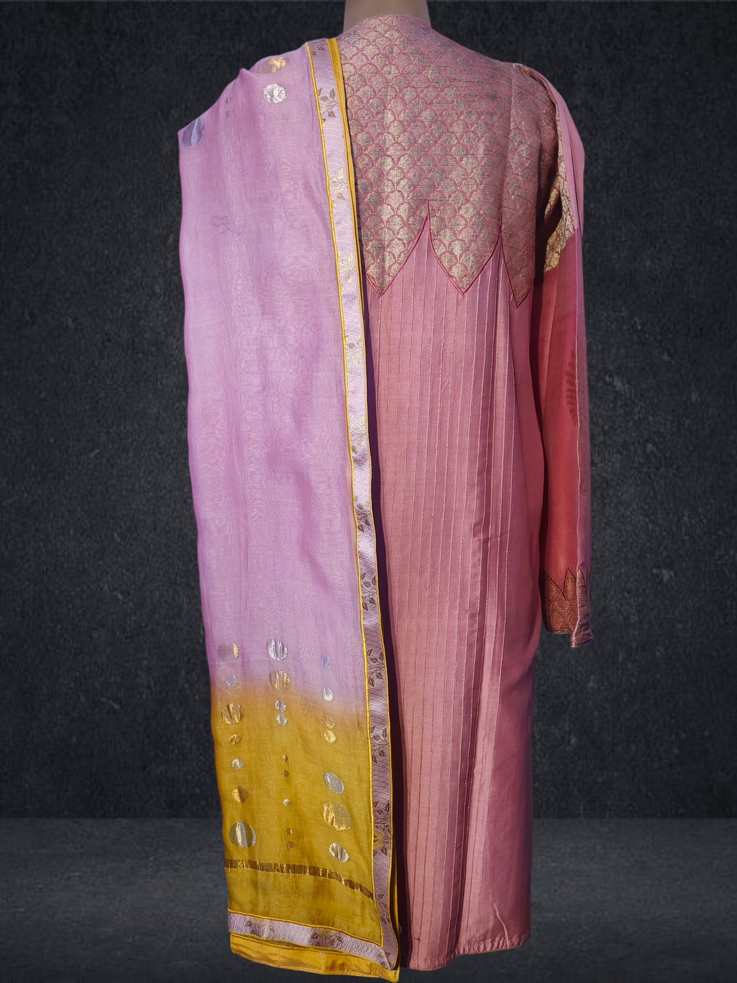 Semi Stitched Formal chanderi Suitset
