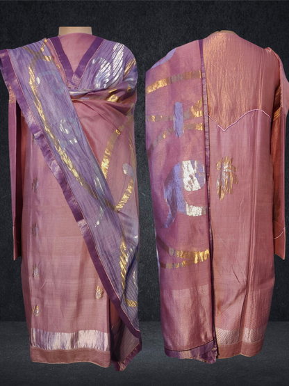 Semi Stitched Formal chanderi Suitset