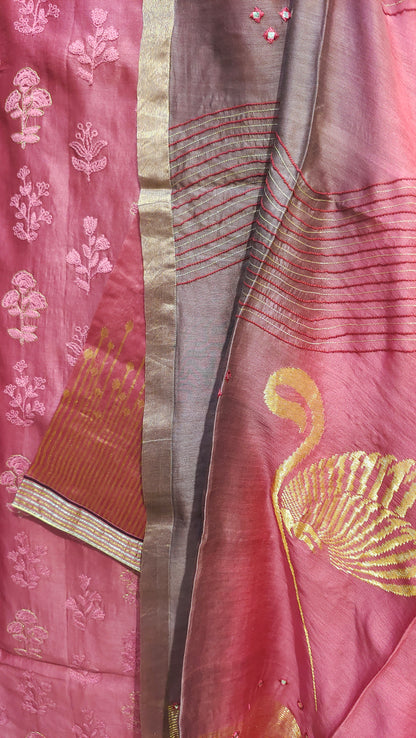 Semi Stitched Formal Chanderi Suitset