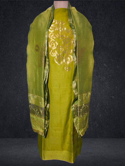 Semi Stitched Formal chanderi Suitset