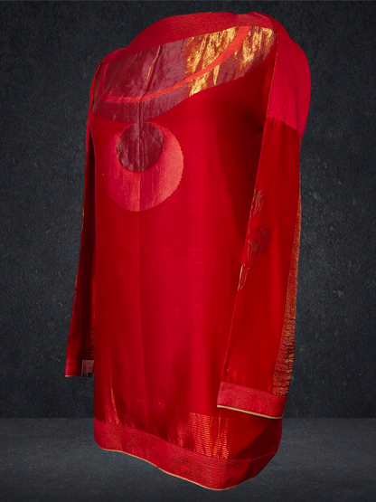 Semi Stitched Chanderi Zariwoven Short Tunic VISHAL KAPUR STUDIO