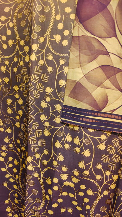 Semi Stitched Chanderi Casual suitset