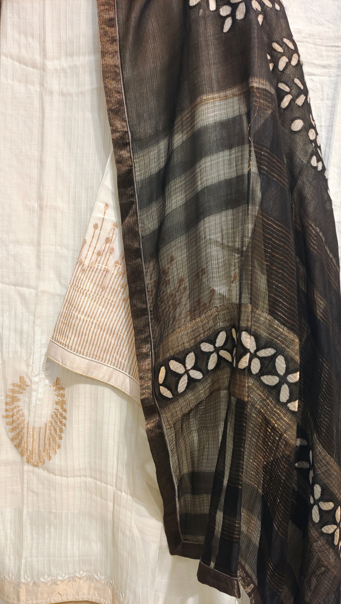 Semi Stitched Chanderi Formal Suitset