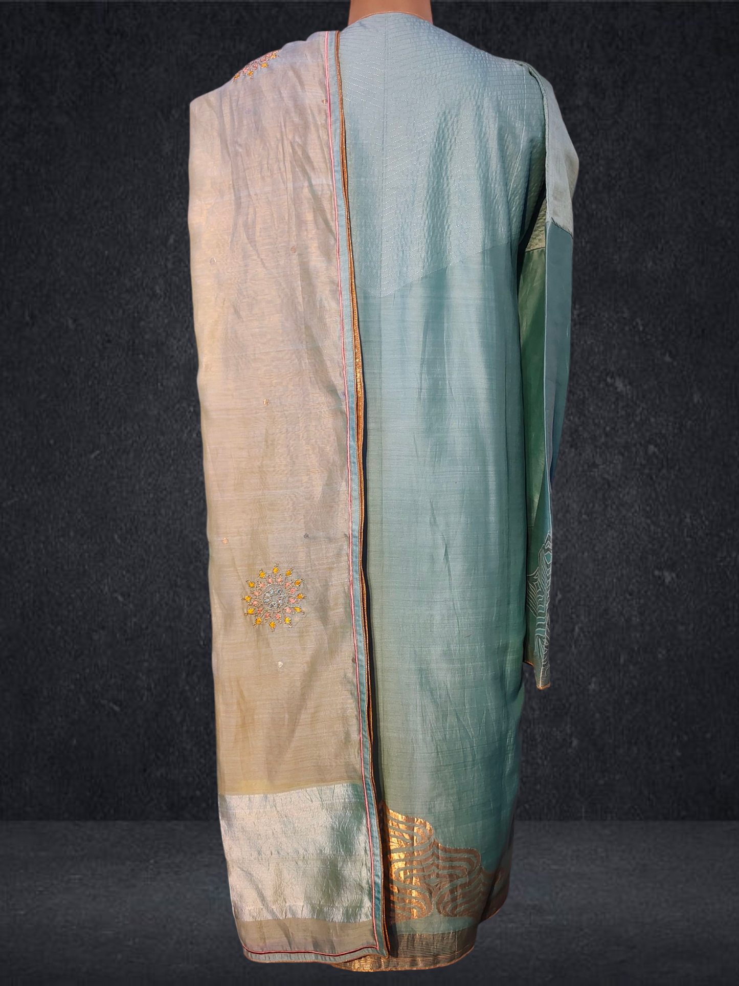 Semi Stitched Formal chanderi Suitset