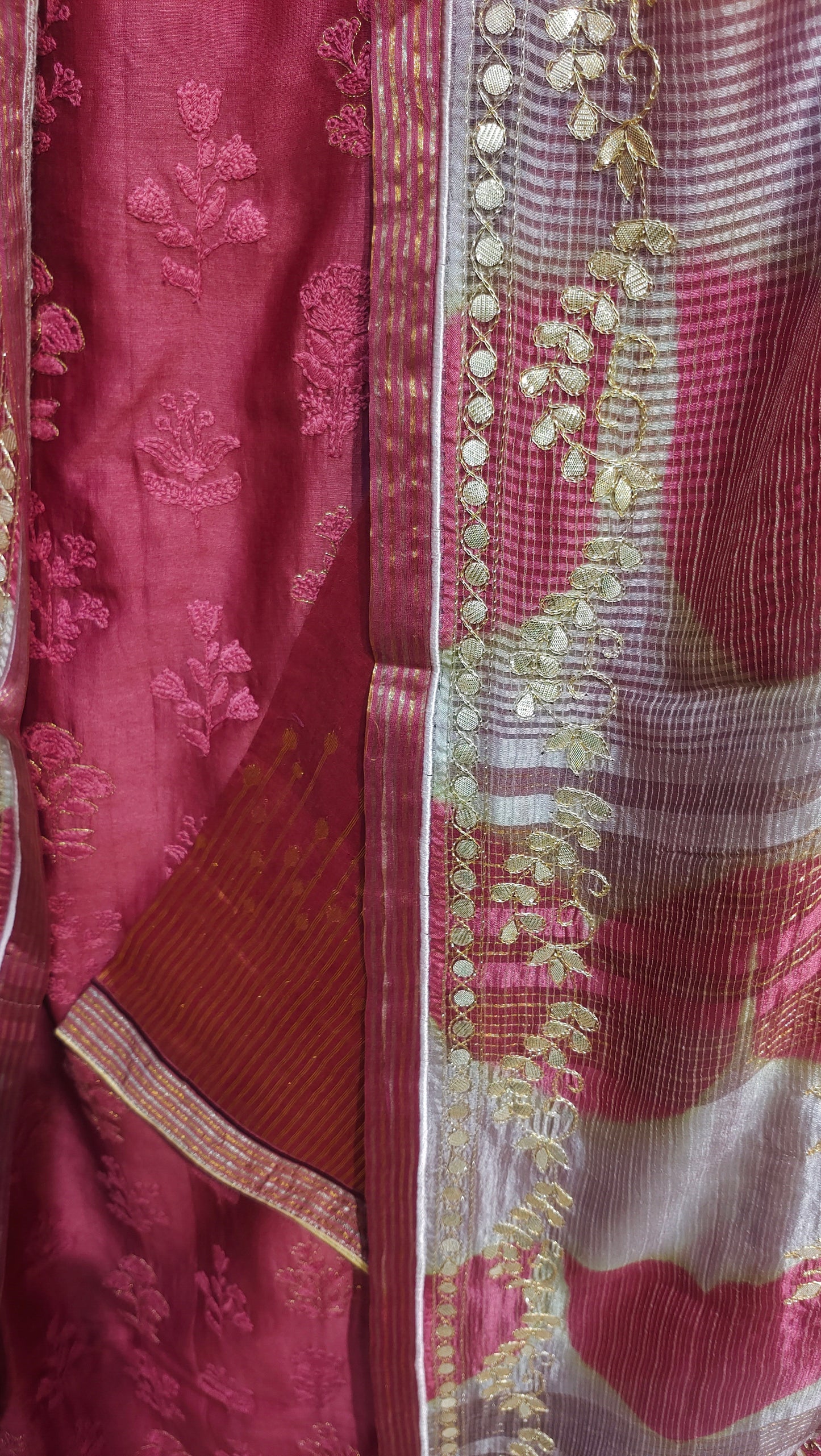 Semi Stitched Formal chanderi Suitset