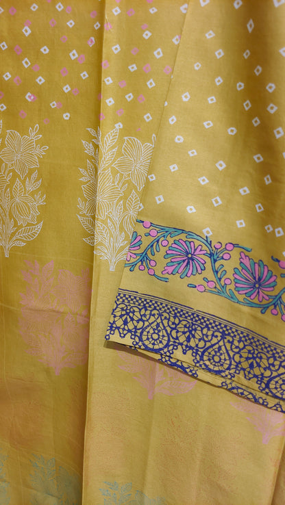 Semi Stitched Chanderi Casual kurta