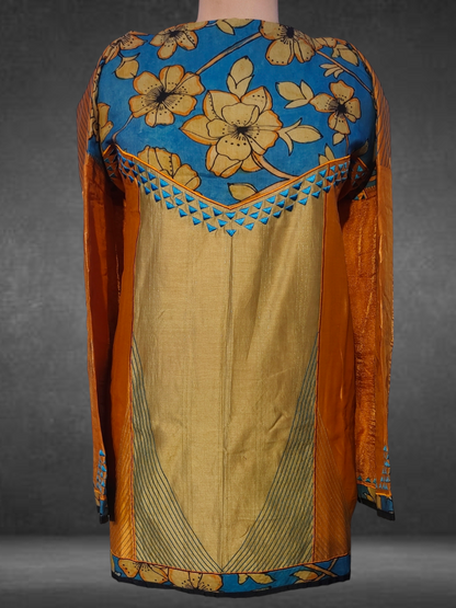 Semistitched Chanderi Kalamkari Short Tunic