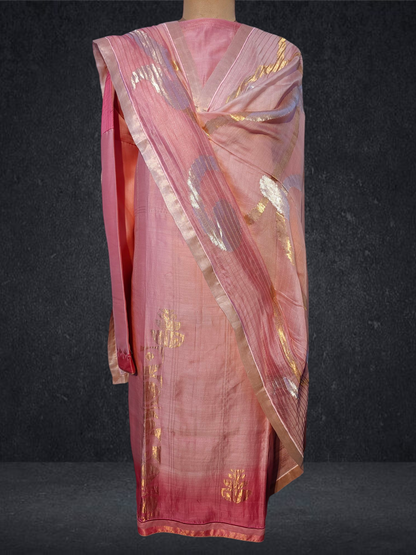 Semi Stitched Chanderi Formal Suitset