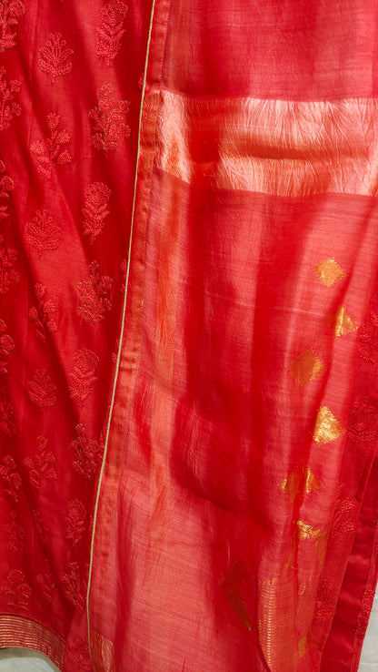 Semi Stitched Formal Chanderi Suitset