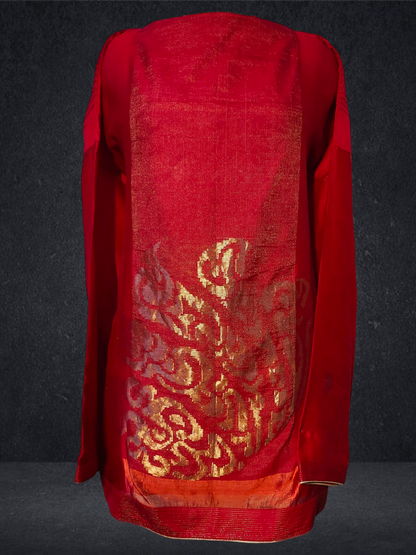 Semi Stitched Chanderi Zariwoven Short Tunic