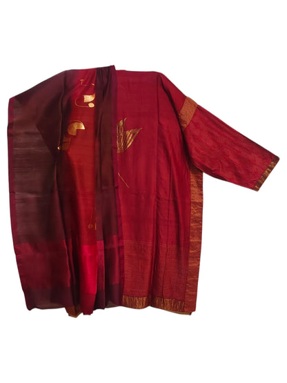 Semi Stitched Chanderi Formal Suitset