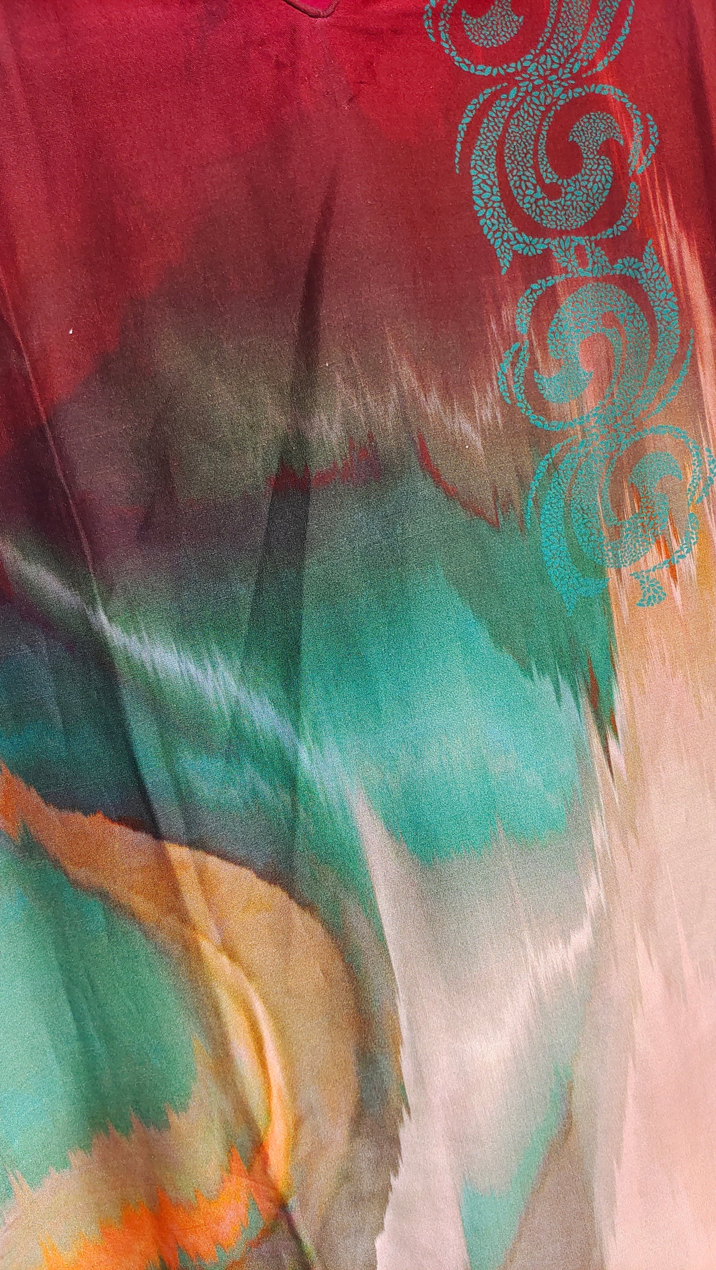 Semi Stitched Casual Chanderi Suitset