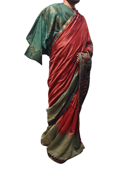 Formal Chanderi Silk Ajrakh Saree