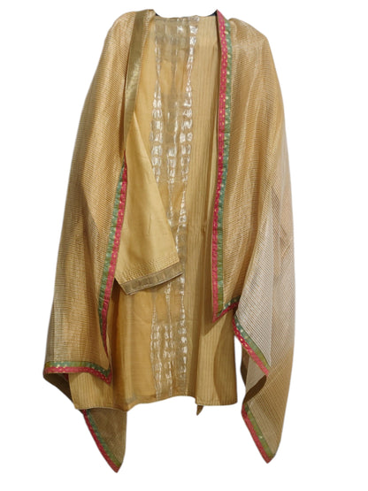 Semi Stitched Chanderi Formal Suitset