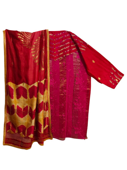 Semi Stitched Chanderi Formal Suitset