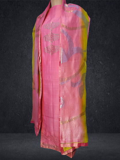 Semi Stitched Formal chanderi Suitset