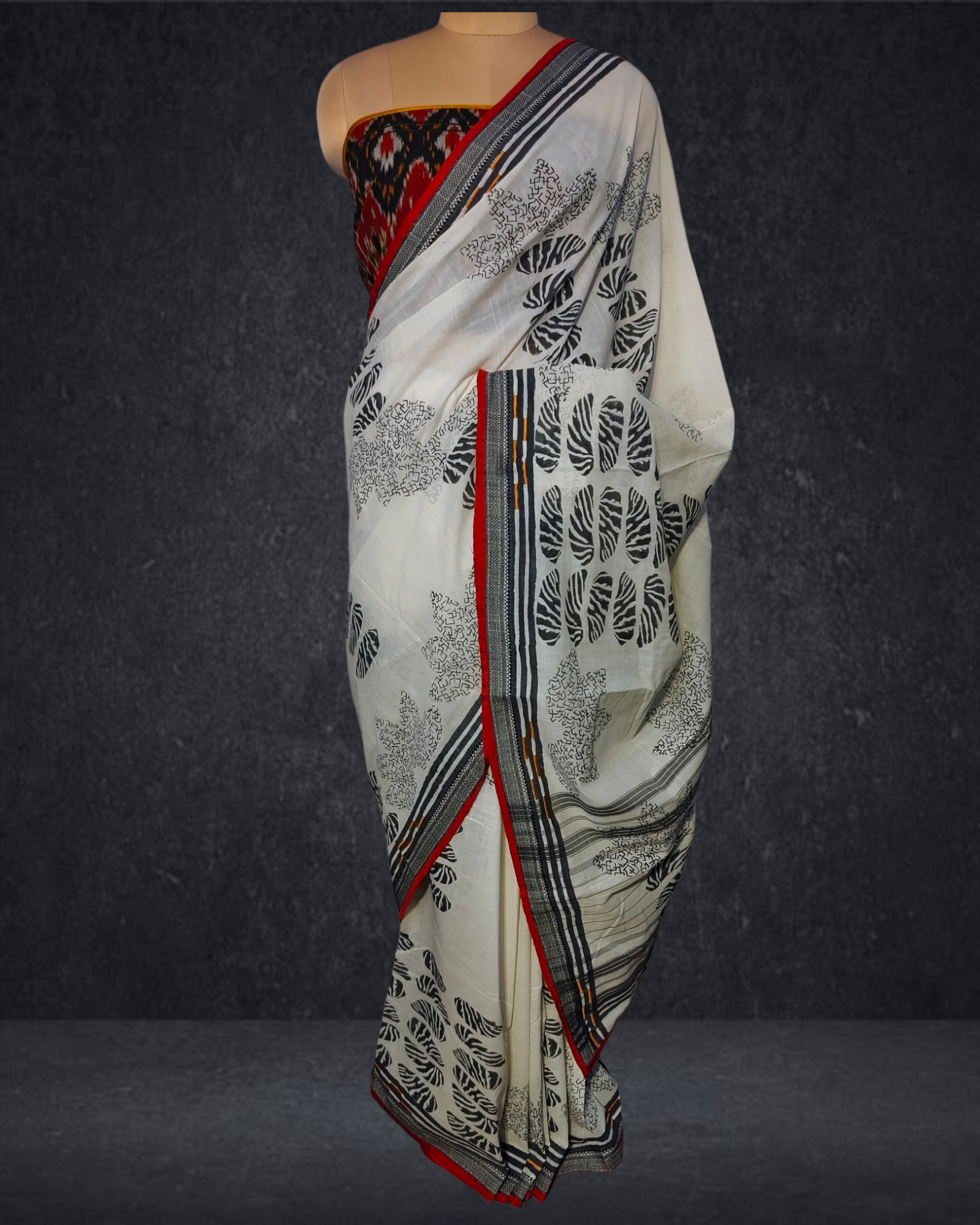 Printed cotton Saree (VKSRJUN2010s) - VISHAL KAPUR