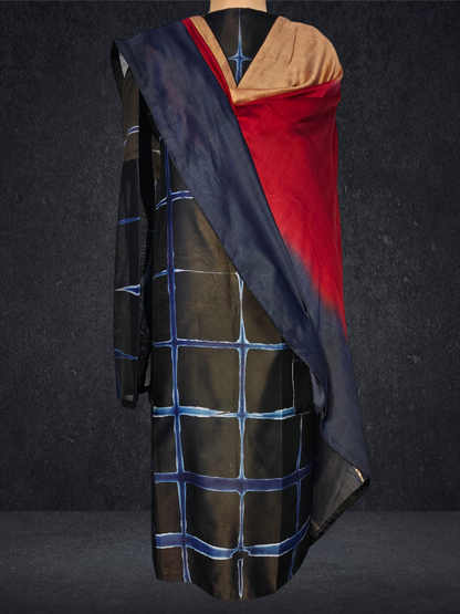 Semi Stitched Chanderi Casual Suitset
