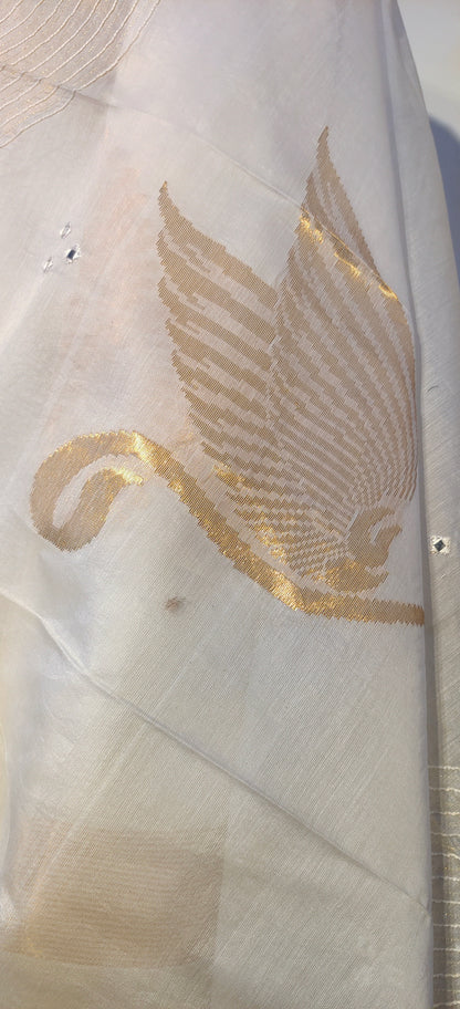 Semi Stitched Formal chanderi Suitset