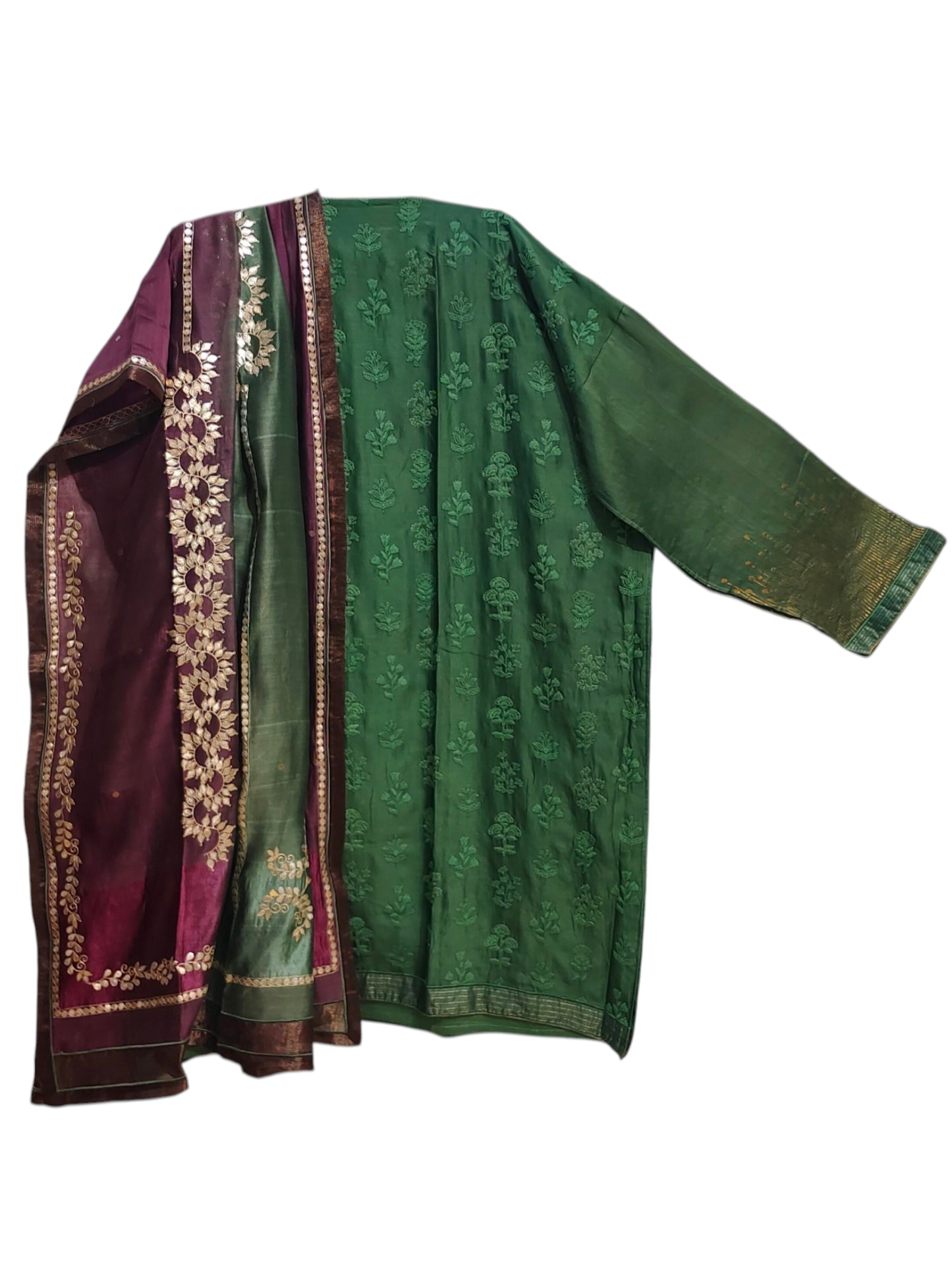 Semi Stitched Chanderi Formal Suitset