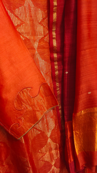 Semi Stitched Chanderi Formal Suitset