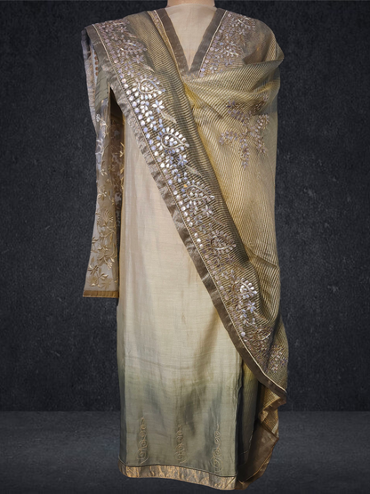 Semi Stitched Formal chanderi Suitset