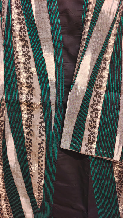 Semi Stitched Chanderi Casual suitset