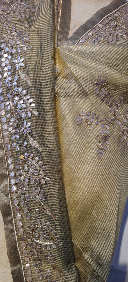 Semi Stitched Formal chanderi Suitset