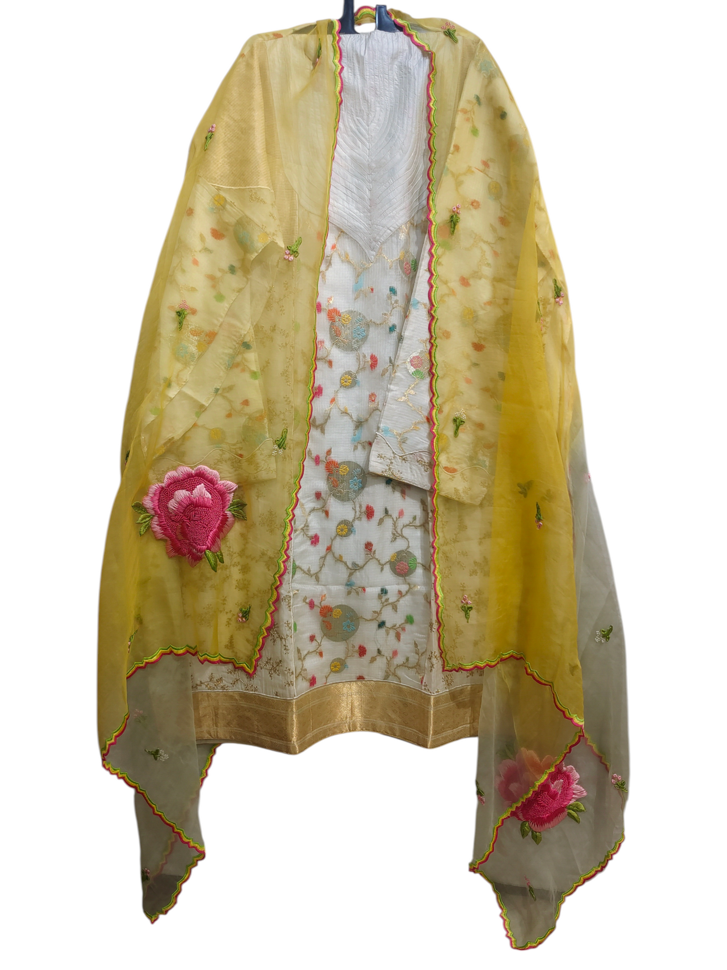 Semi Stitched Formal chanderi Suitset