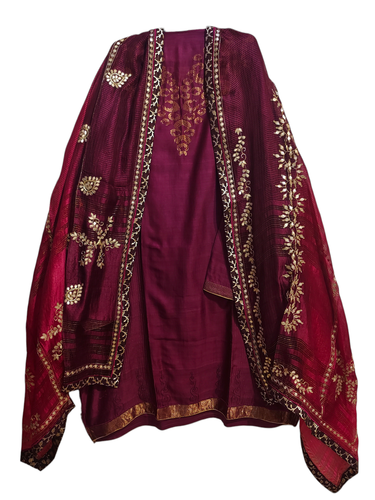 Semi Stitched Formal chanderi Suitset
