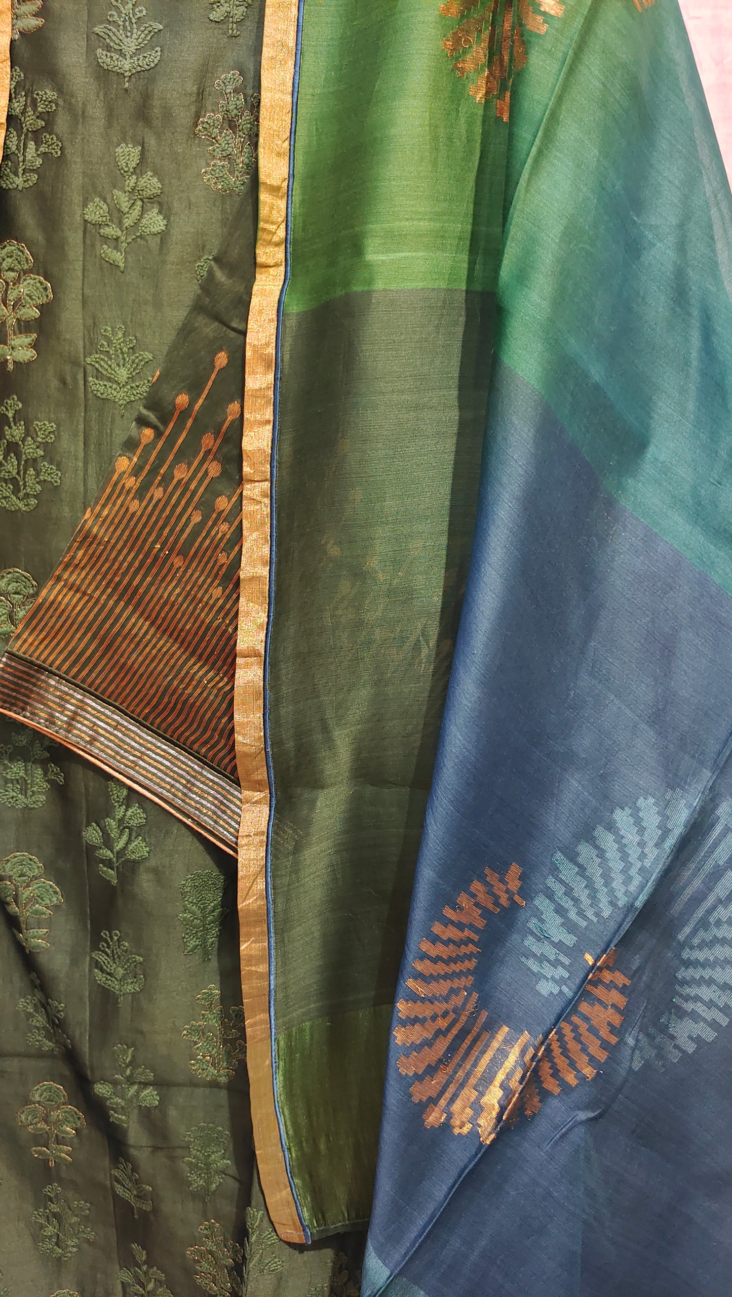 Semi Stitched Formal Chanderi Suitset