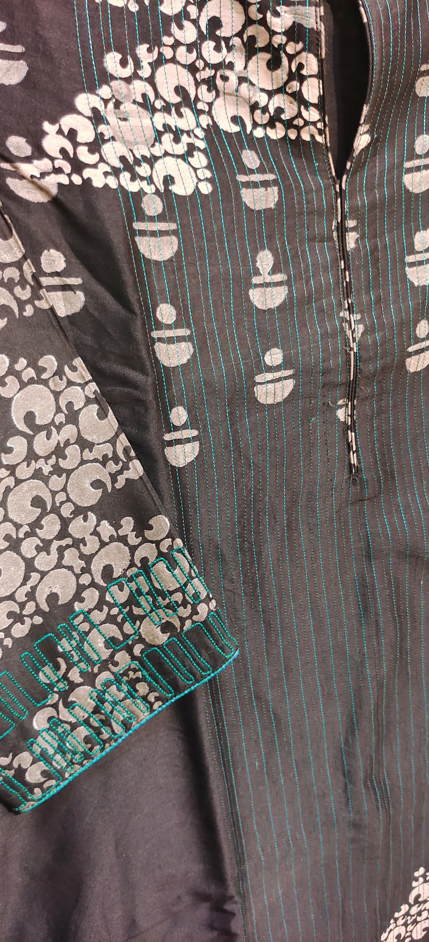 Stitched Chanderi Block Printed Tunic ready size 42