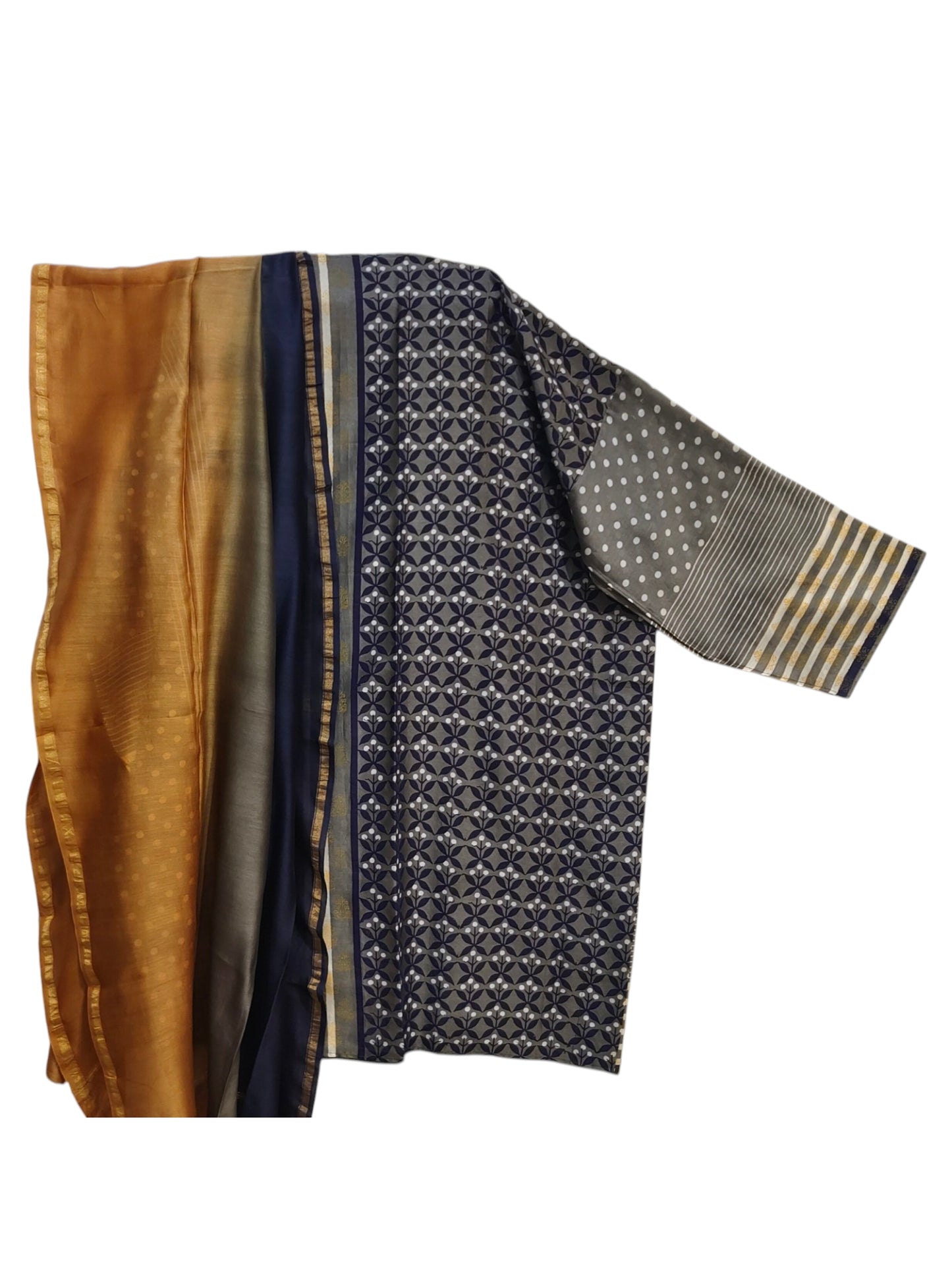 Semi Stitched Chanderi Casual suitset