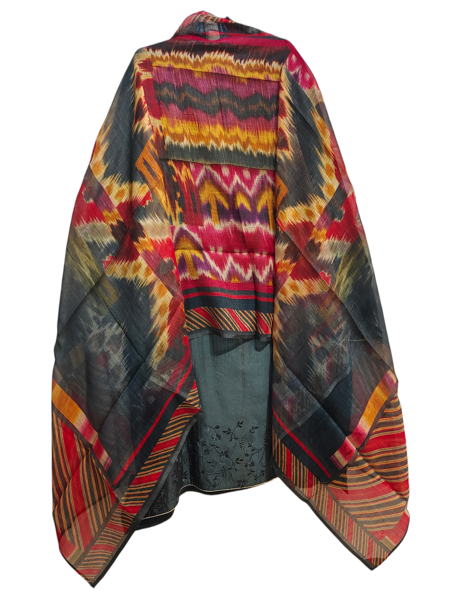 Semi Stitched Casual Chanderi Suitset