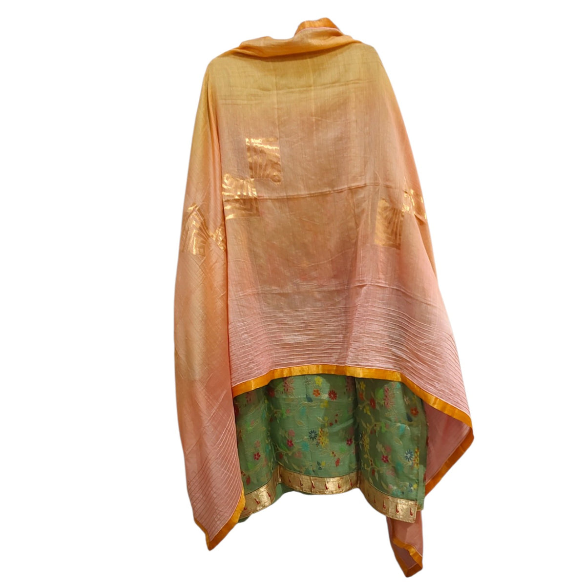 Semi Stitched Chanderi Formal Suitset