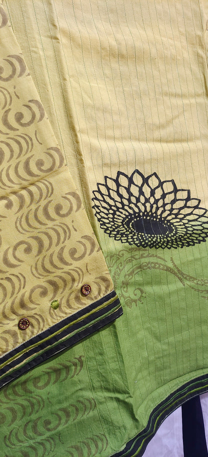 Semistitched Cotton Block Printed Short Tunic