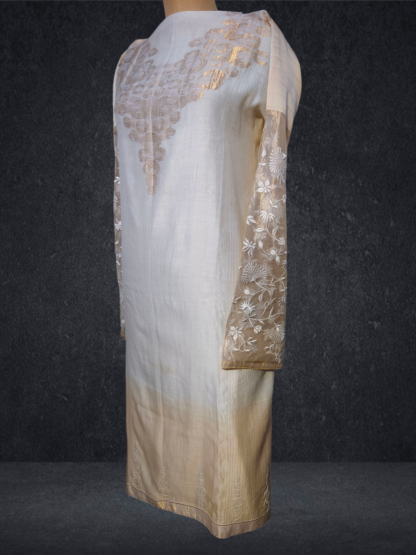 Semi Stitched Formal chanderi Suitset