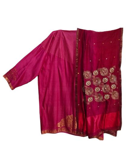 Semi Stitched Chanderi Formal Suitset