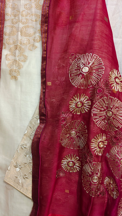 Semi Stitched Formal Chanderi Suitset