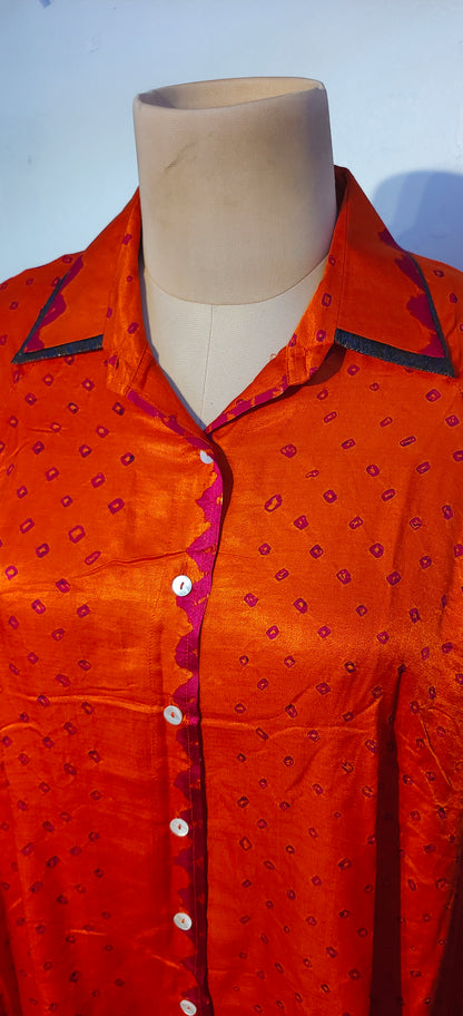 Stitched Bandhani Shirt Free Size