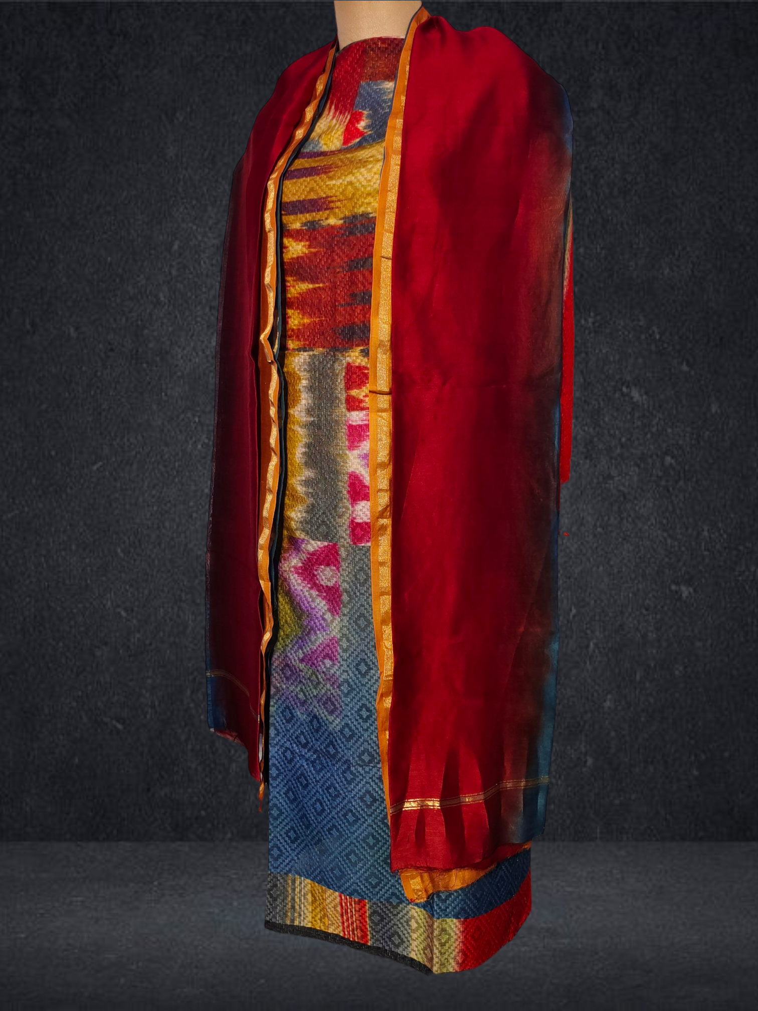 Semi Stitched Chanderi Casual Suitset VISHAL KAPUR